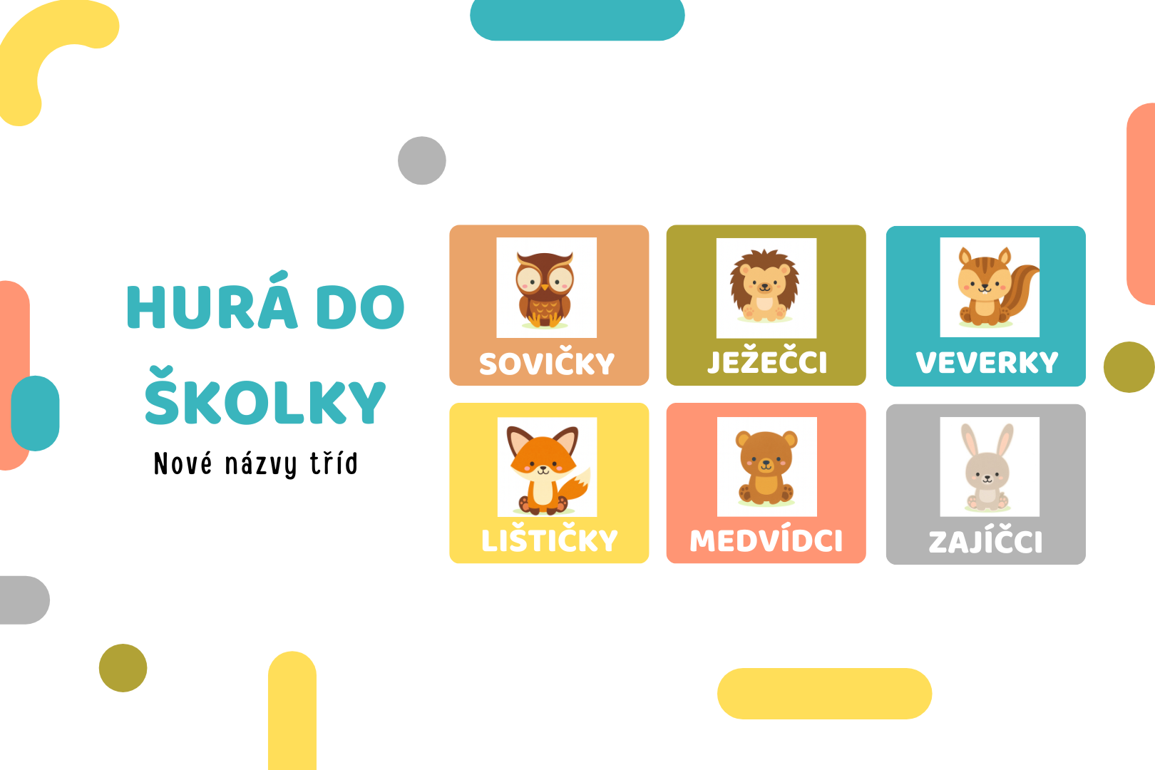 Seznamte se s našimi zvířecími třídami!